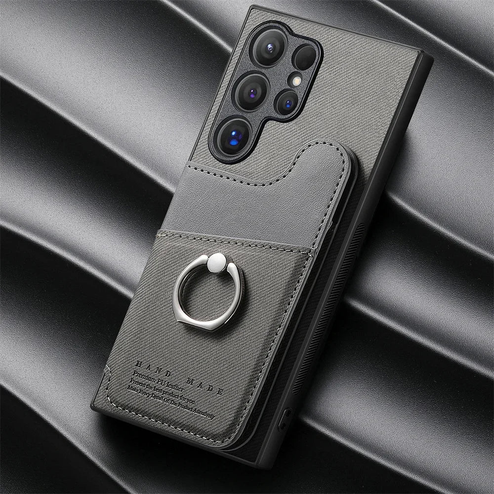 RFID-Blocking Magnetic Wallet Phone Case for Samsung