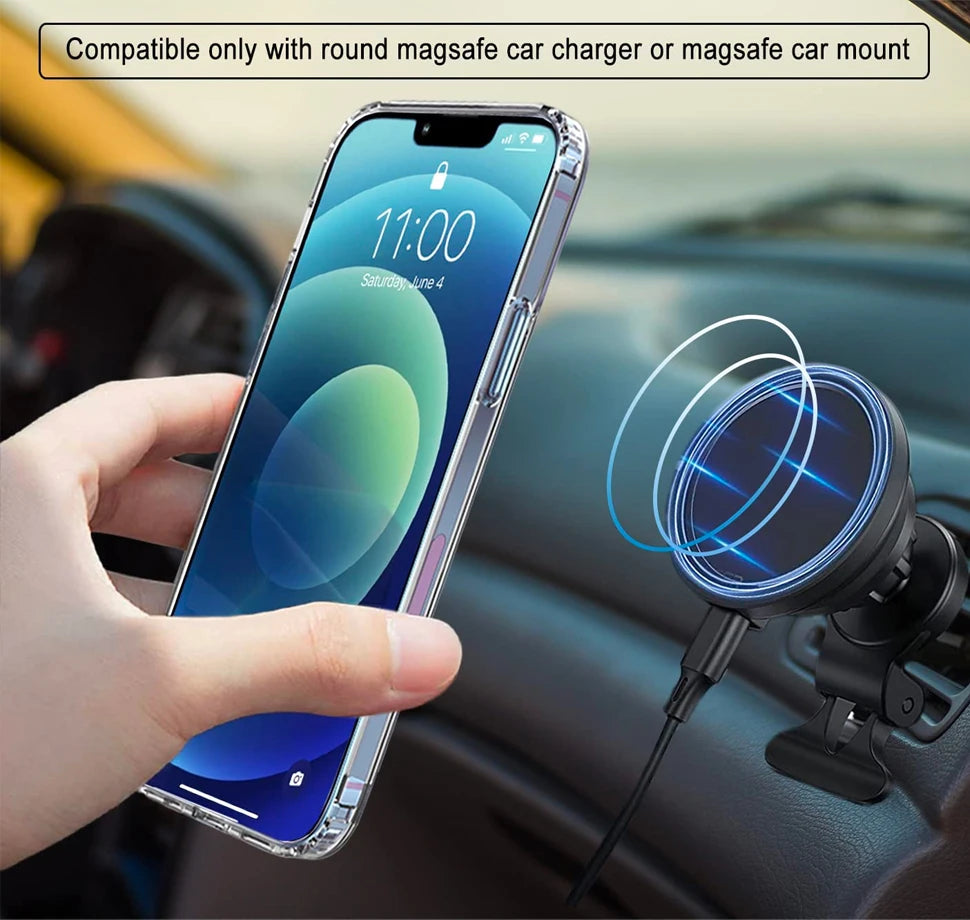 Clear Magnetic Phone Case with Kickstand for iPhone