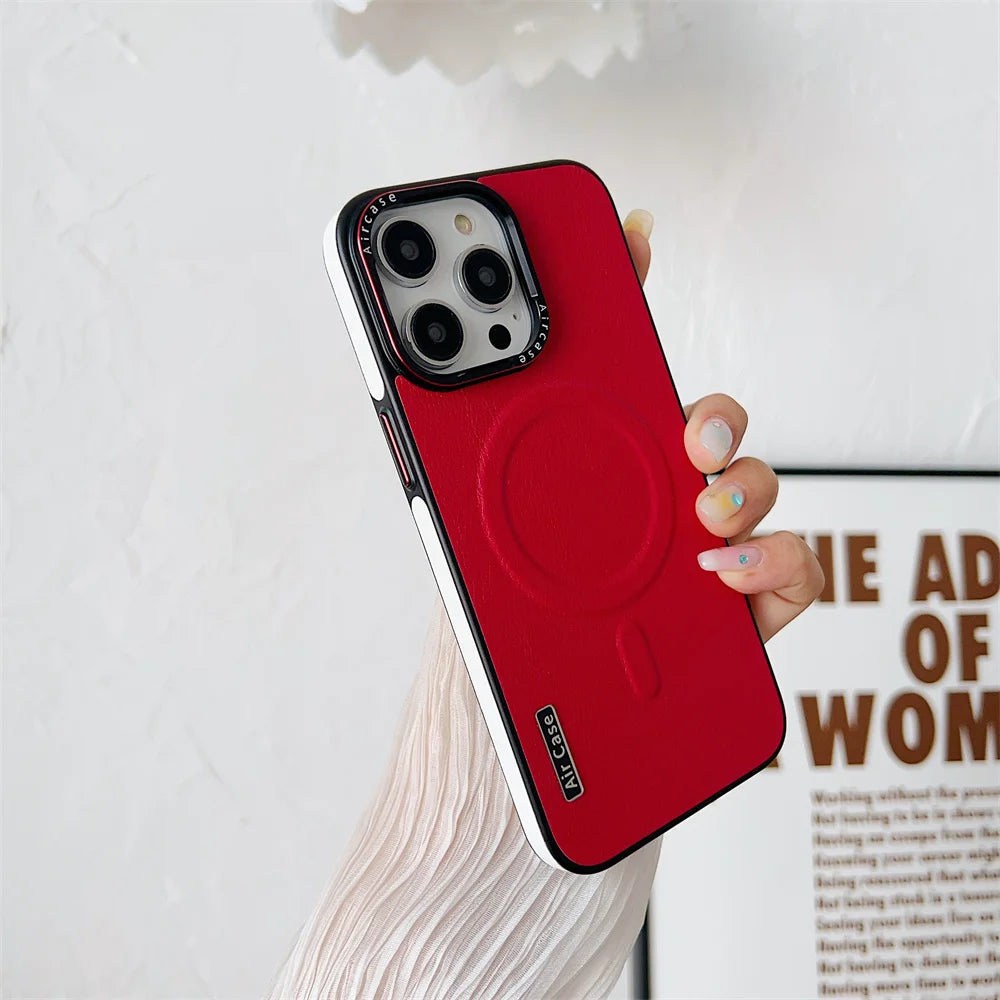 Luxury Leather MagSafe Case for iPhone - CaseifyTrend