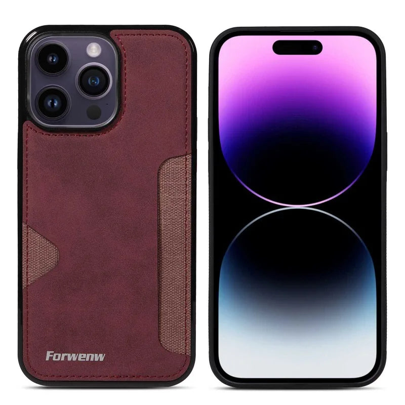 Retro Card Holder Leather Case for iPhone - CaseifyTrend