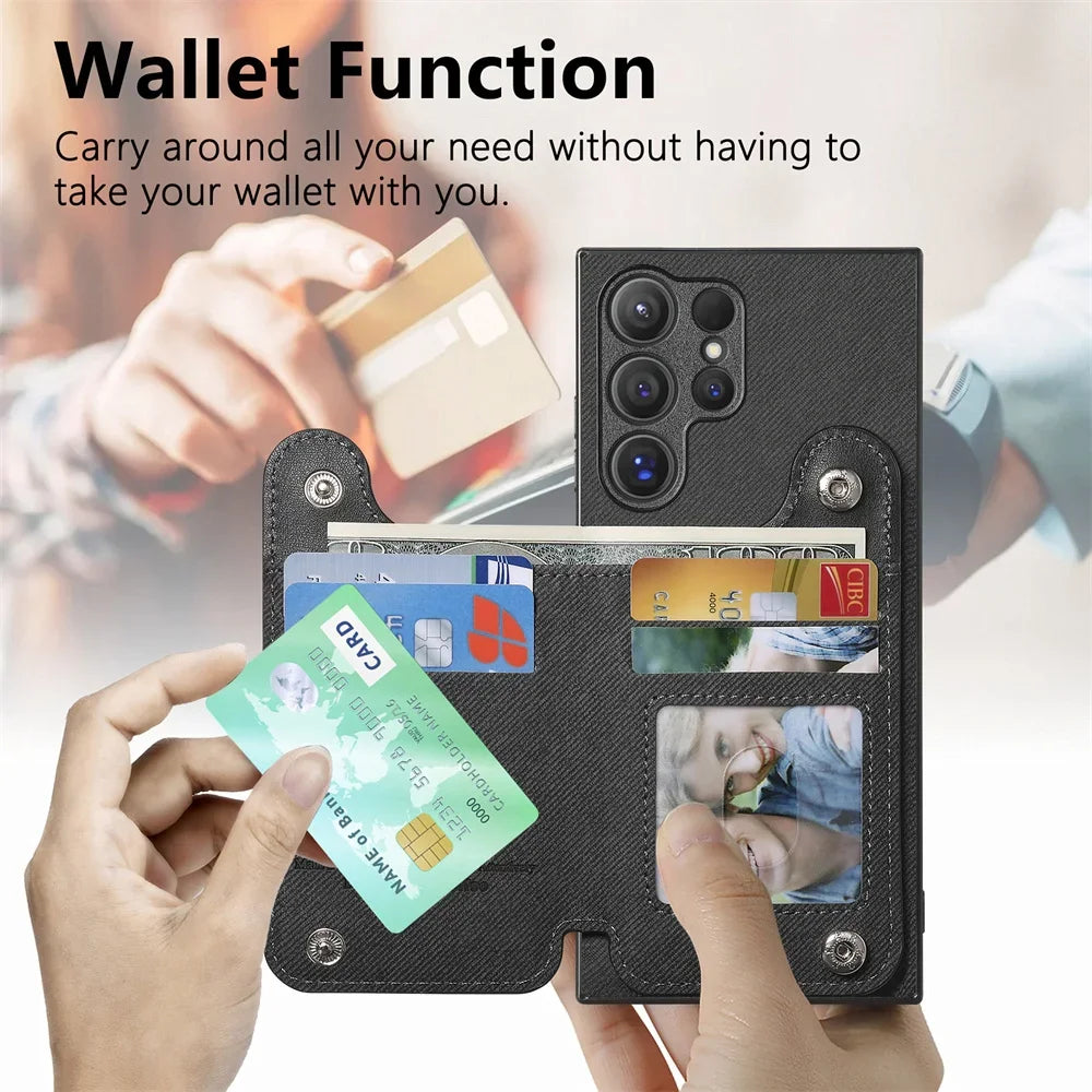 RFID-Blocking Magnetic Wallet Phone Case for Samsung