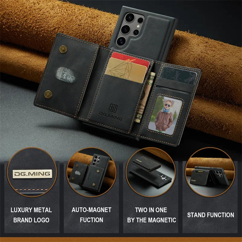 Detachable Wallet Card Holder Phone Case for Samsung Galaxy