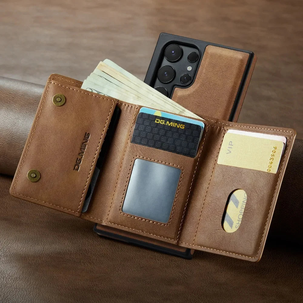 Detachable Magnetic Wallet Case with RFID for Samsung Galaxy