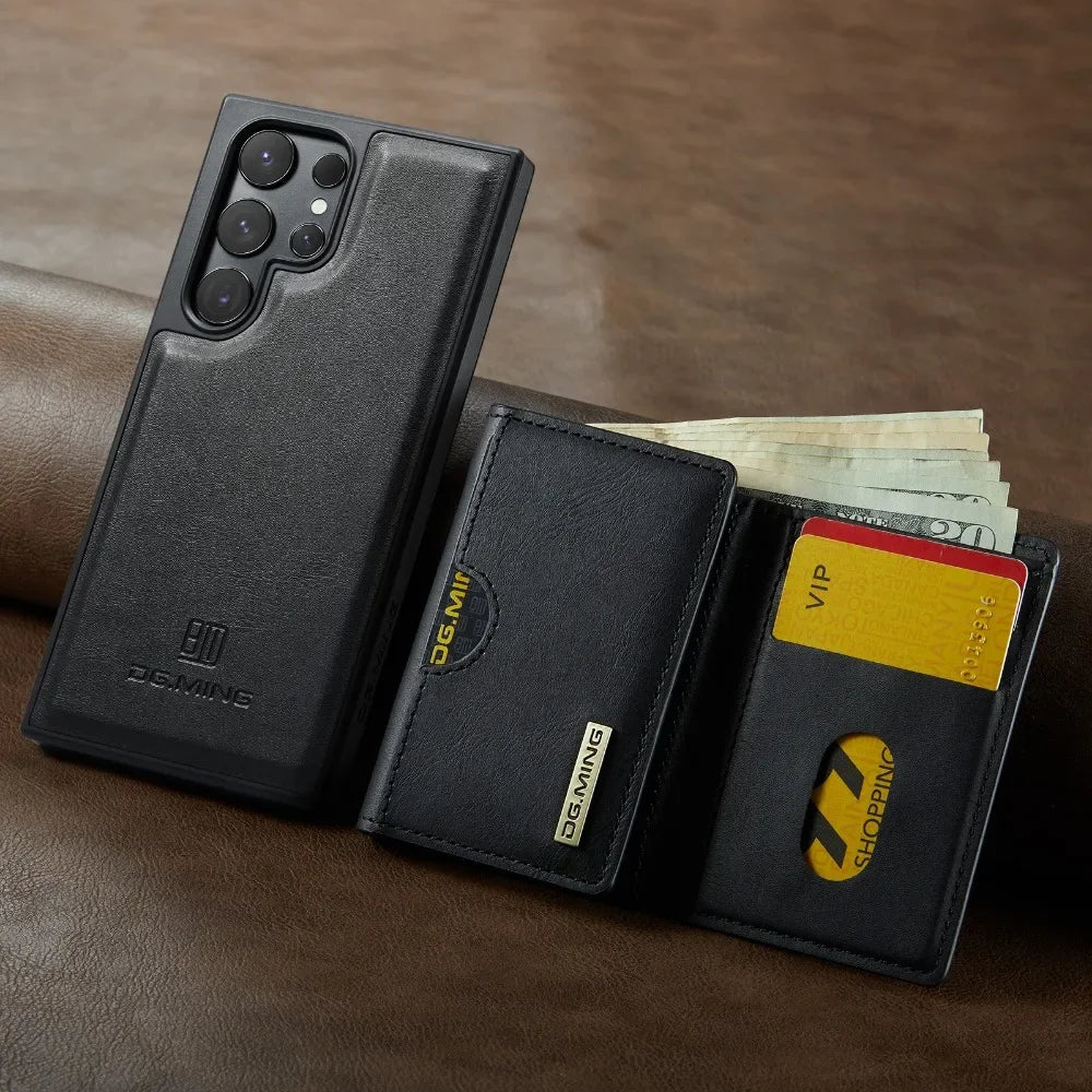 Detachable Magnetic Wallet Case with RFID for Samsung Galaxy