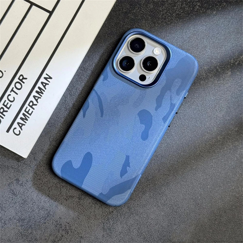 Luxury Camouflage Leather Shockproof Case for iPhone