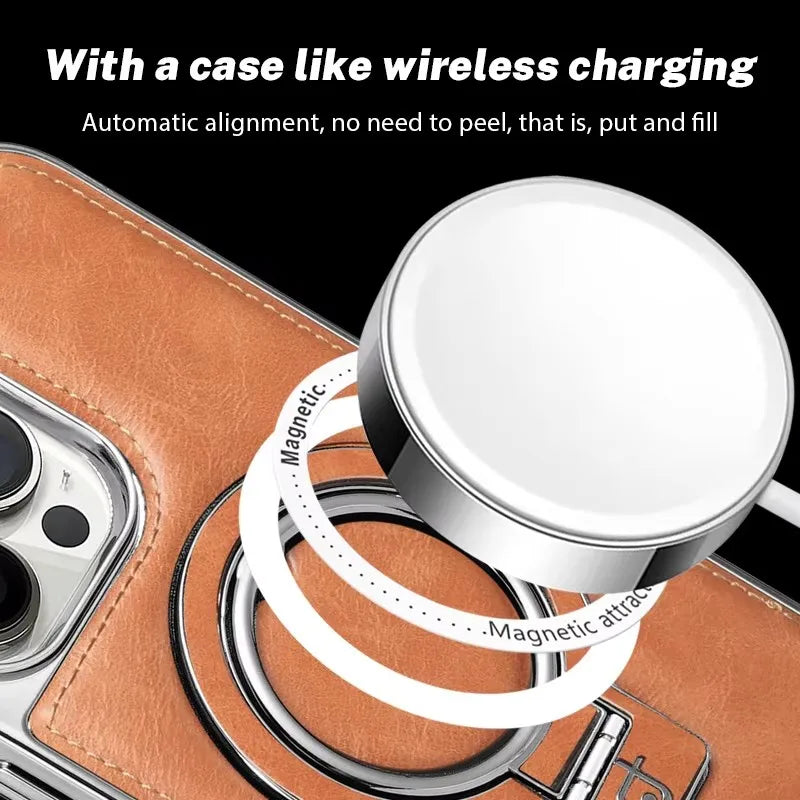 Luxury Leather MagSafe Stand Case for iPhone
