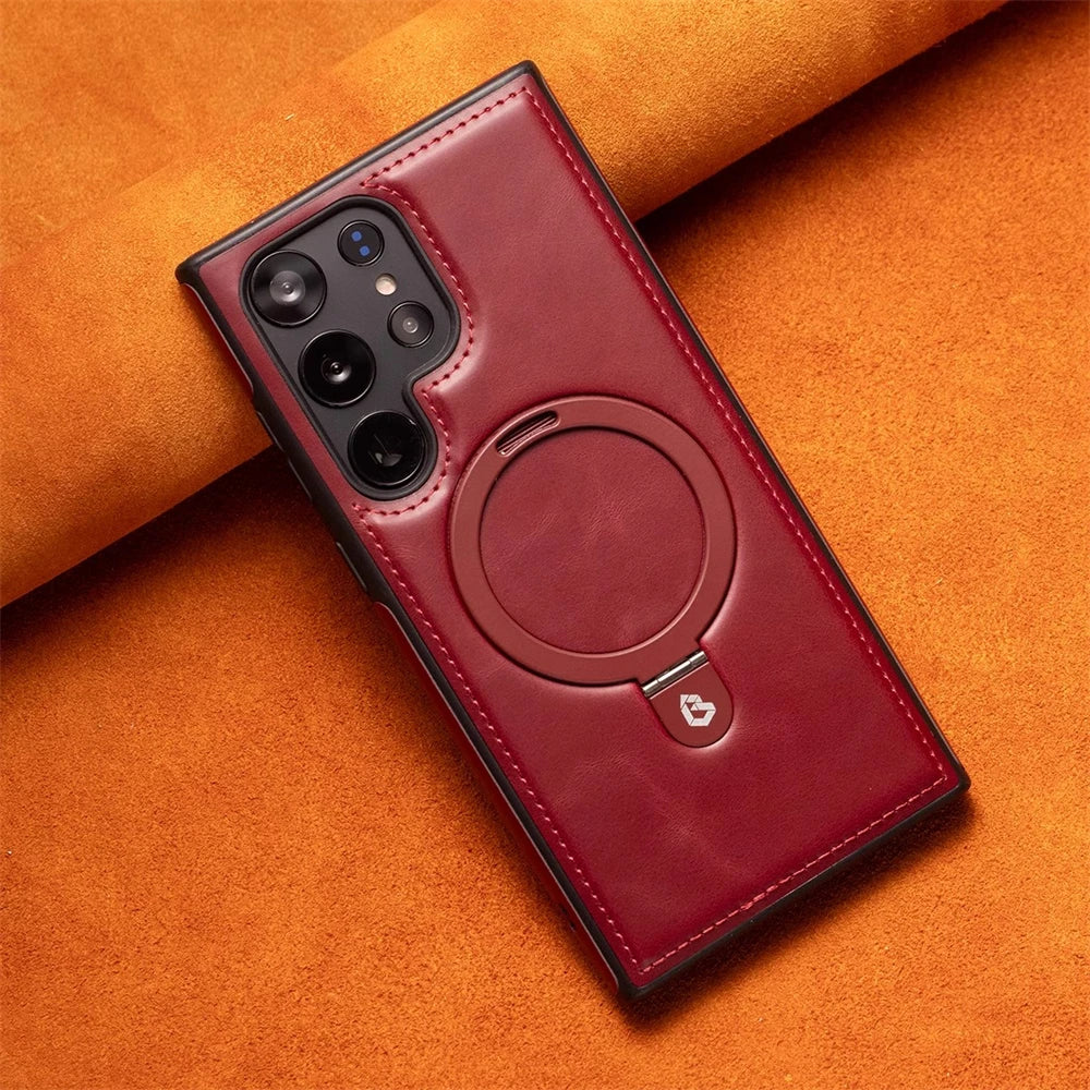 Business Retro Leather Magnetic Case for Samsung Galaxy - CaseifyTrend