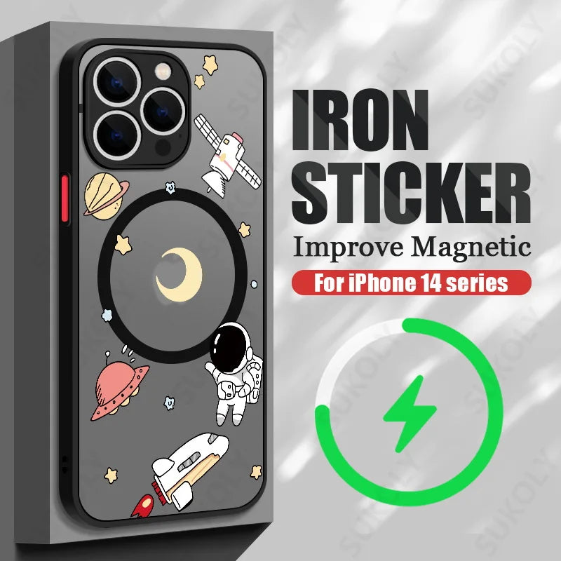 Magnetic Magsafe Moon Astronaut Case for iPhone - CaseifyTrend