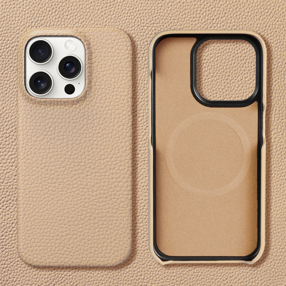 Magnetic Cowhide Leather Case for iPhone with MagSafe