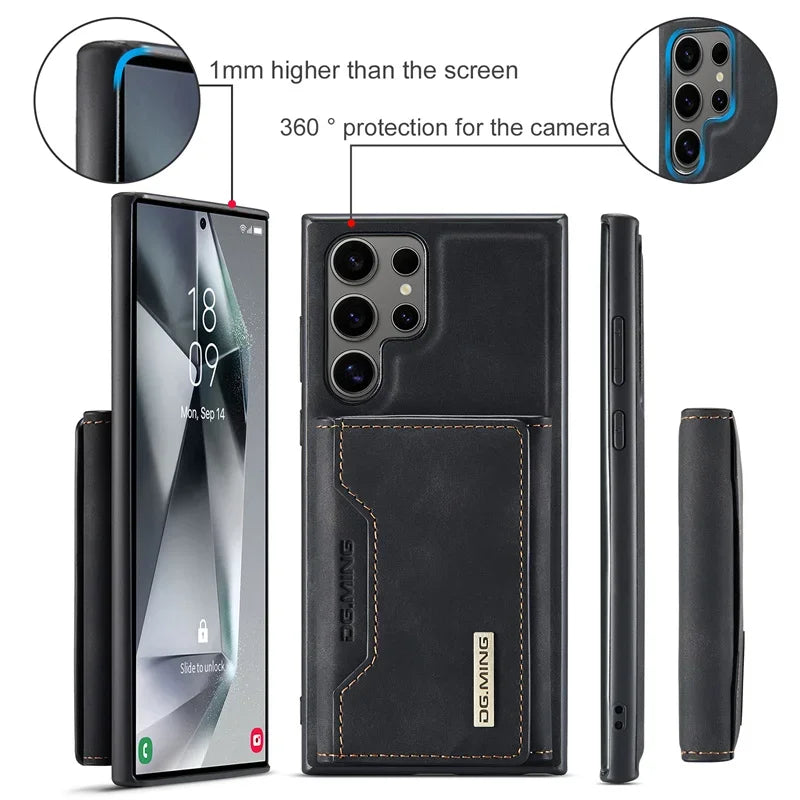 Detachable Wallet Card Holder Phone Case for Samsung Galaxy