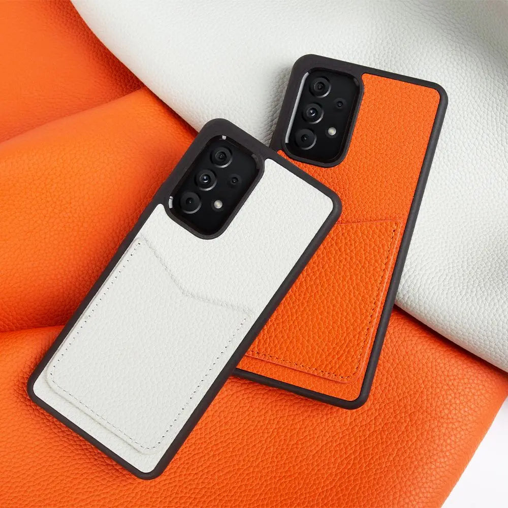 Genuine Leather Card Holder Case for Samsung Galaxy