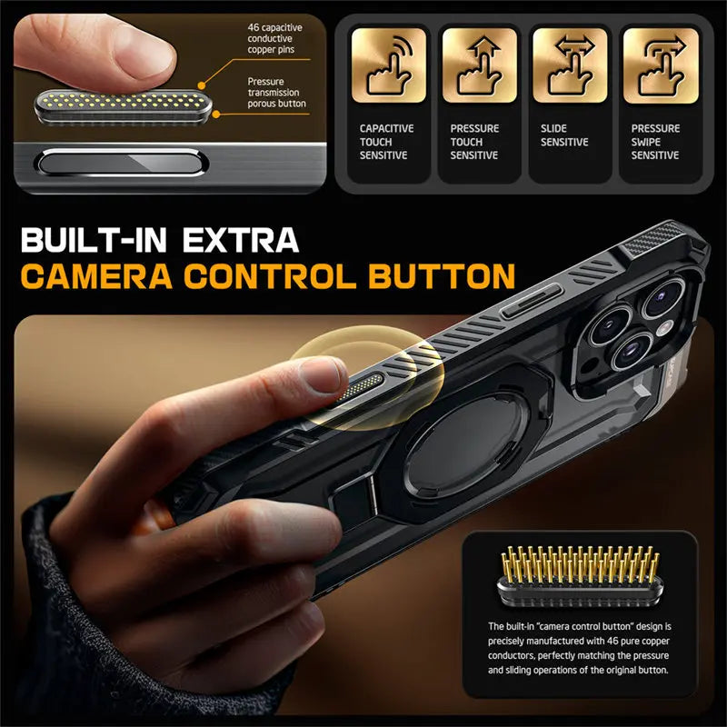 Rugged MagSafe iPhone Case with Camera Capture Button