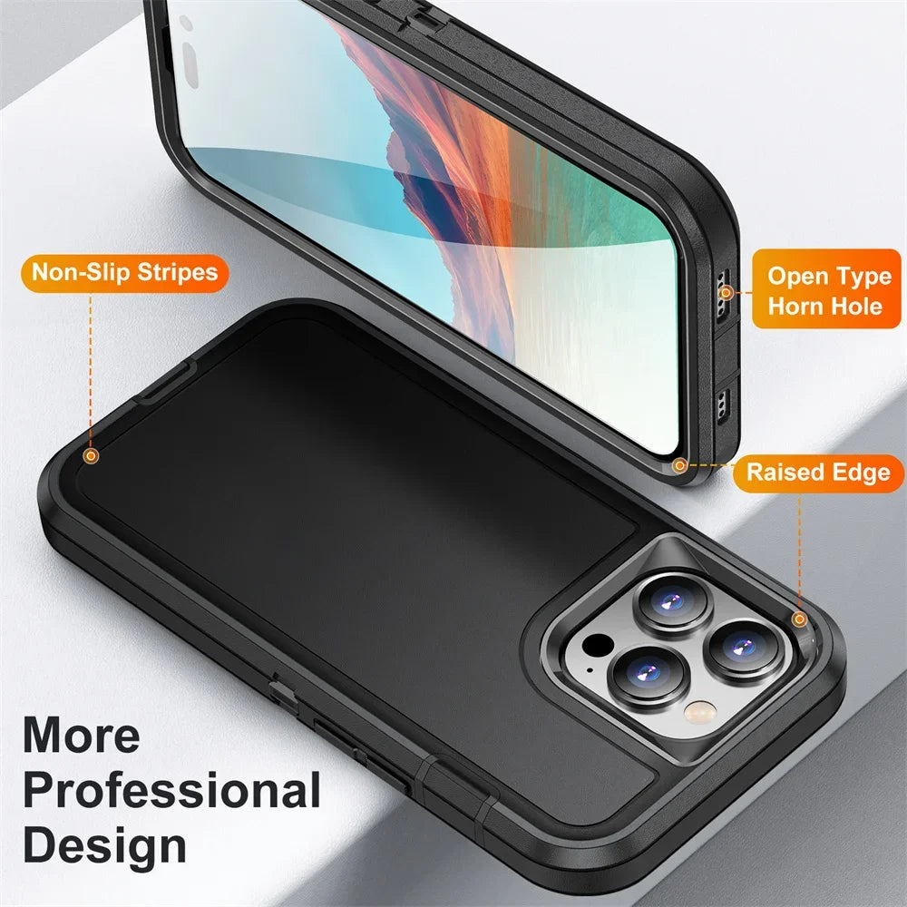 Rugged Shockproof Full Cover Case for iPhone Heavy Duty Protection