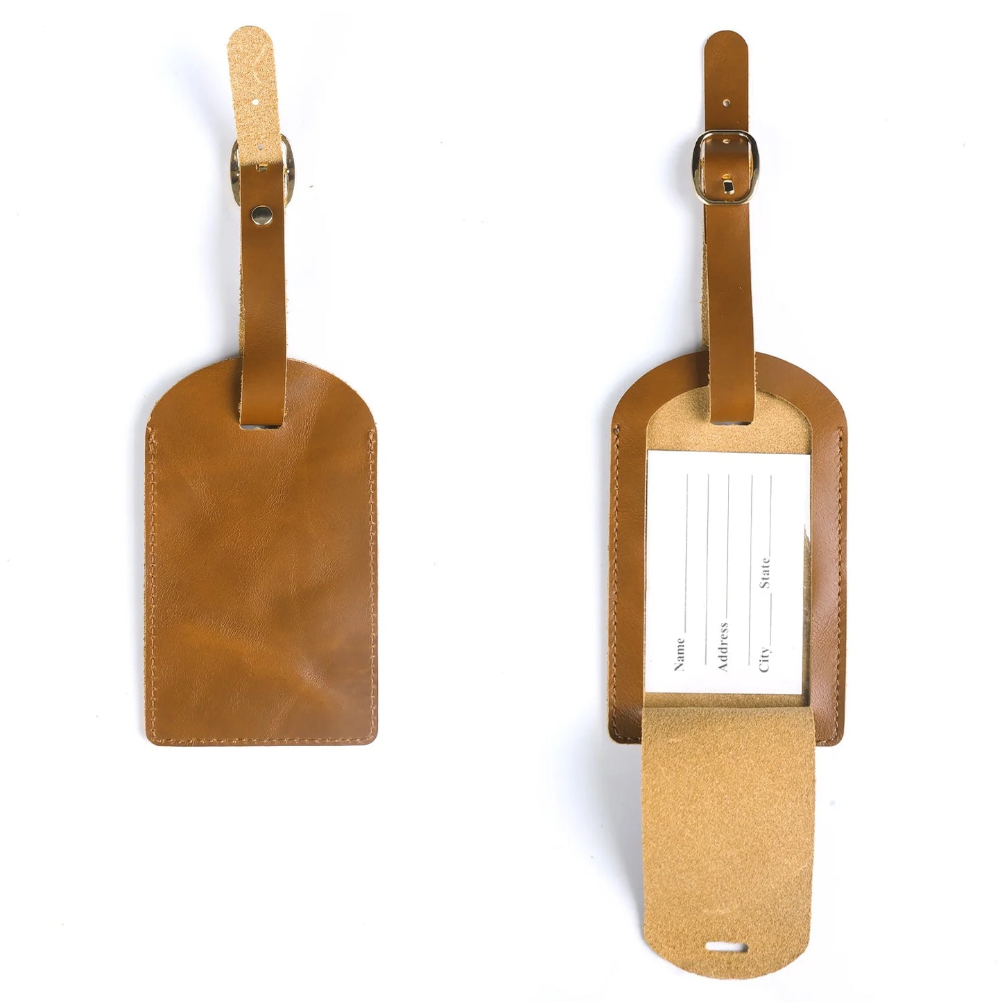 Luxury Leather iPhone Case with Luggage Tag Vintage Style