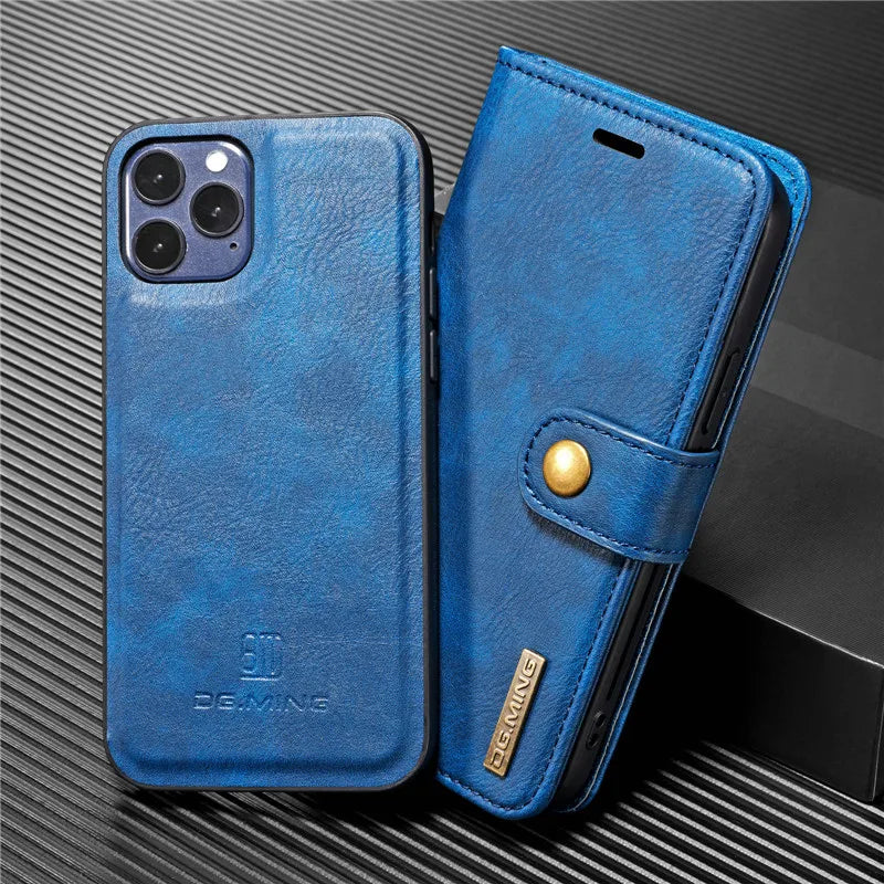 Detachable Magnetic Leather Wallet Case for iPhone - CaseifyTrend