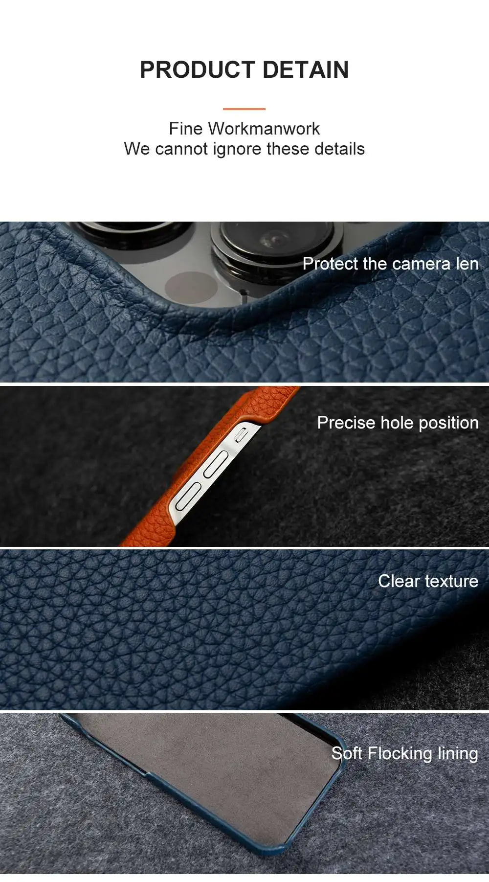 Luxury Genuine Leather Shockproof Case for iPhone