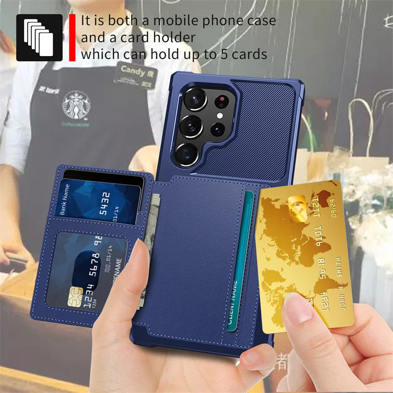 Magnetic Wallet Phone Case with Card Slot for Samsung Galaxy