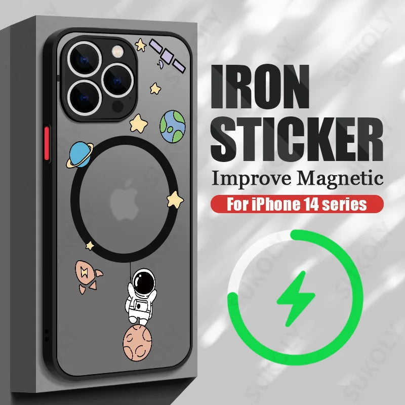Magnetic Magsafe Moon Astronaut Case for iPhone - CaseifyTrend