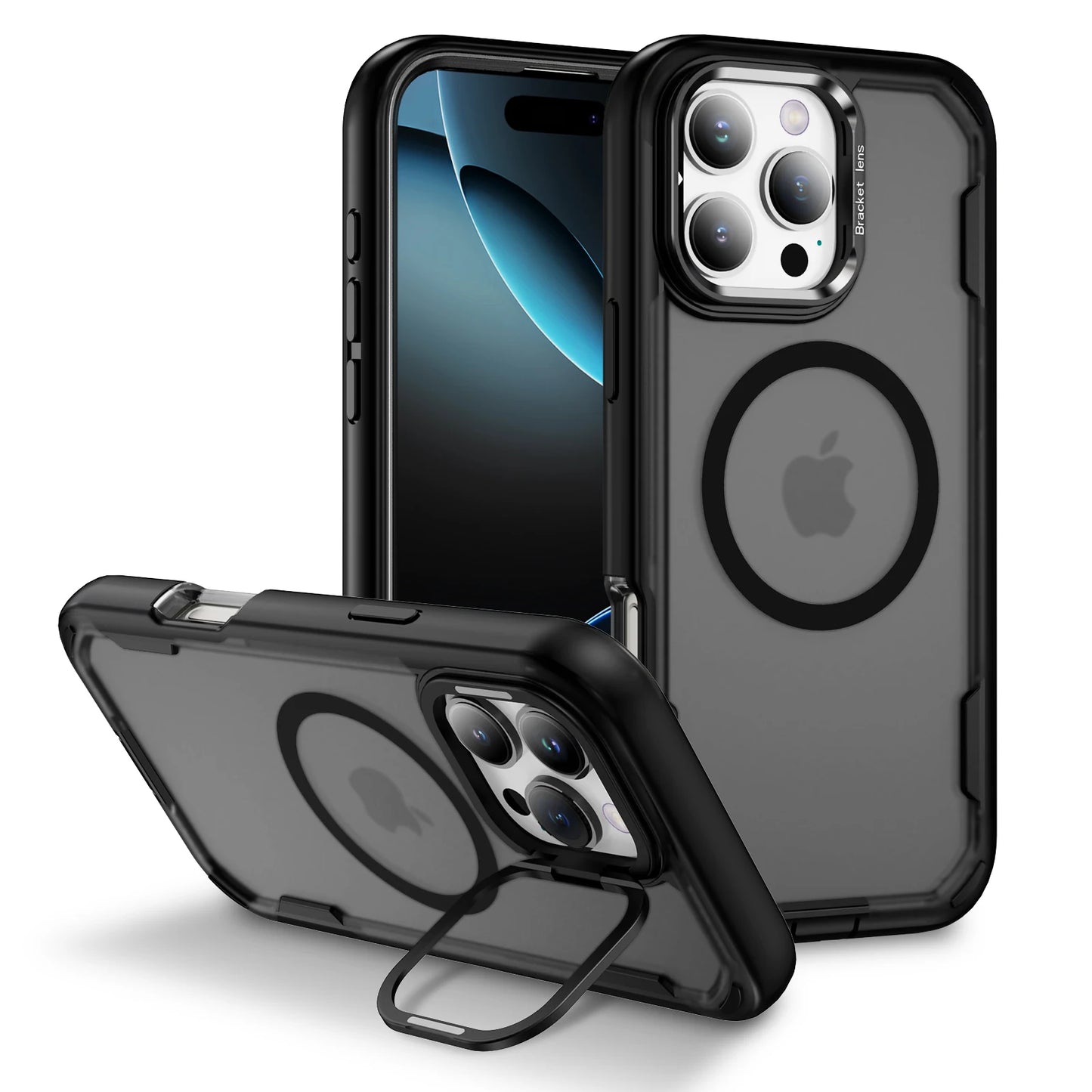 MagSafe Shockproof Leather Case for iPhone with Camera Guard
