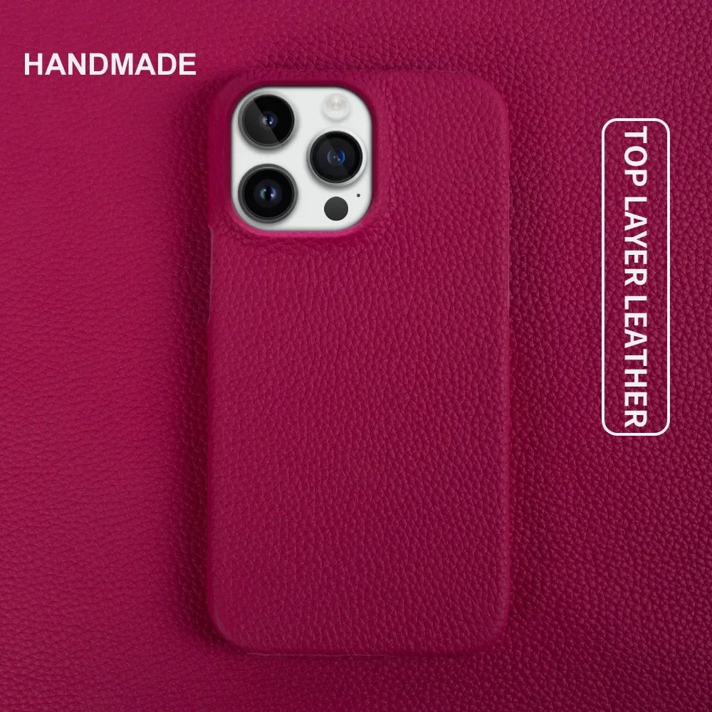 Luxury Genuine Leather Shockproof Case for iPhone