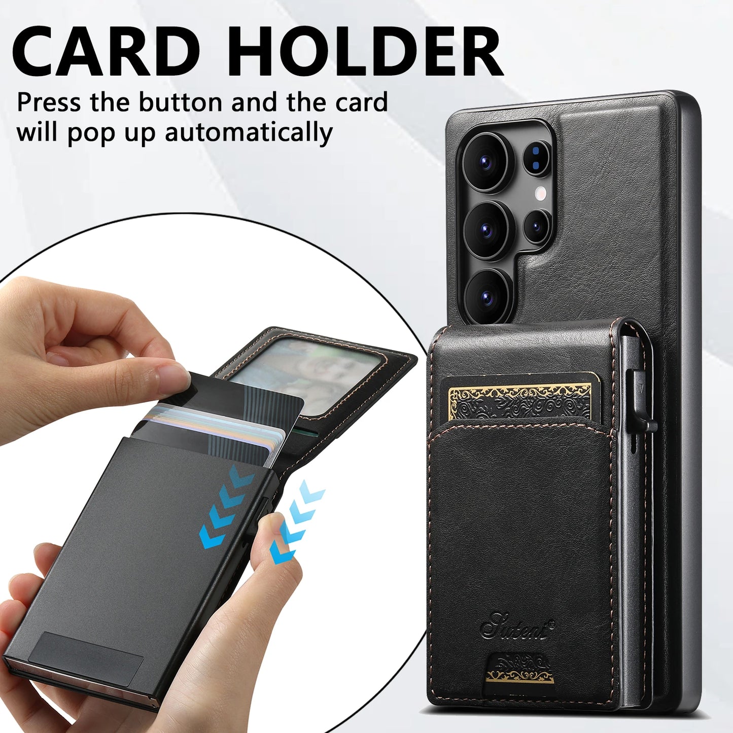 Luxury PU Leather Wallet Phone Case with Card Slot for Samsung
