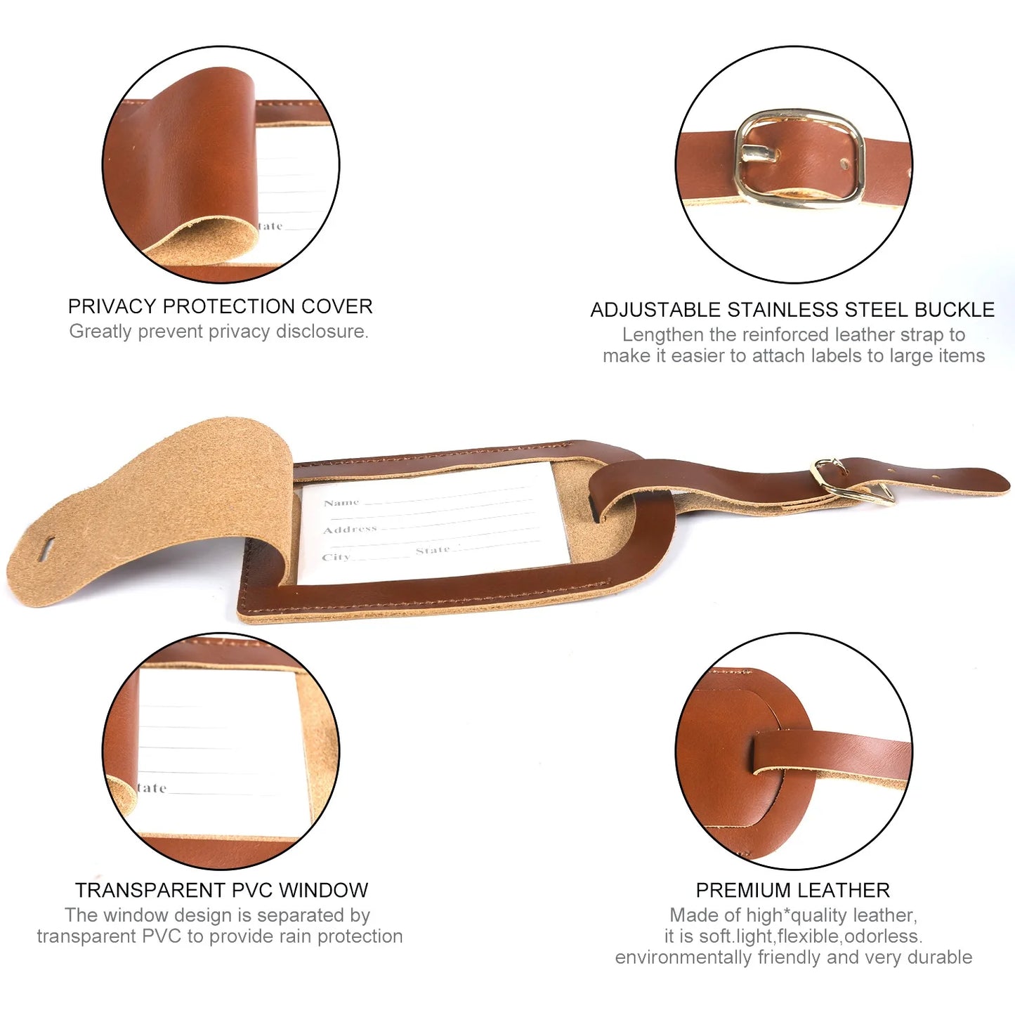 Luxury Leather iPhone Case with Luggage Tag Vintage Style