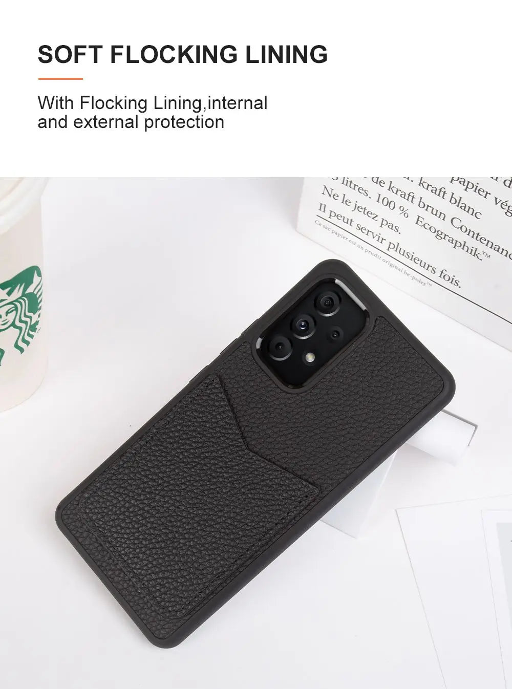 Genuine Leather Card Holder Case for Samsung Galaxy