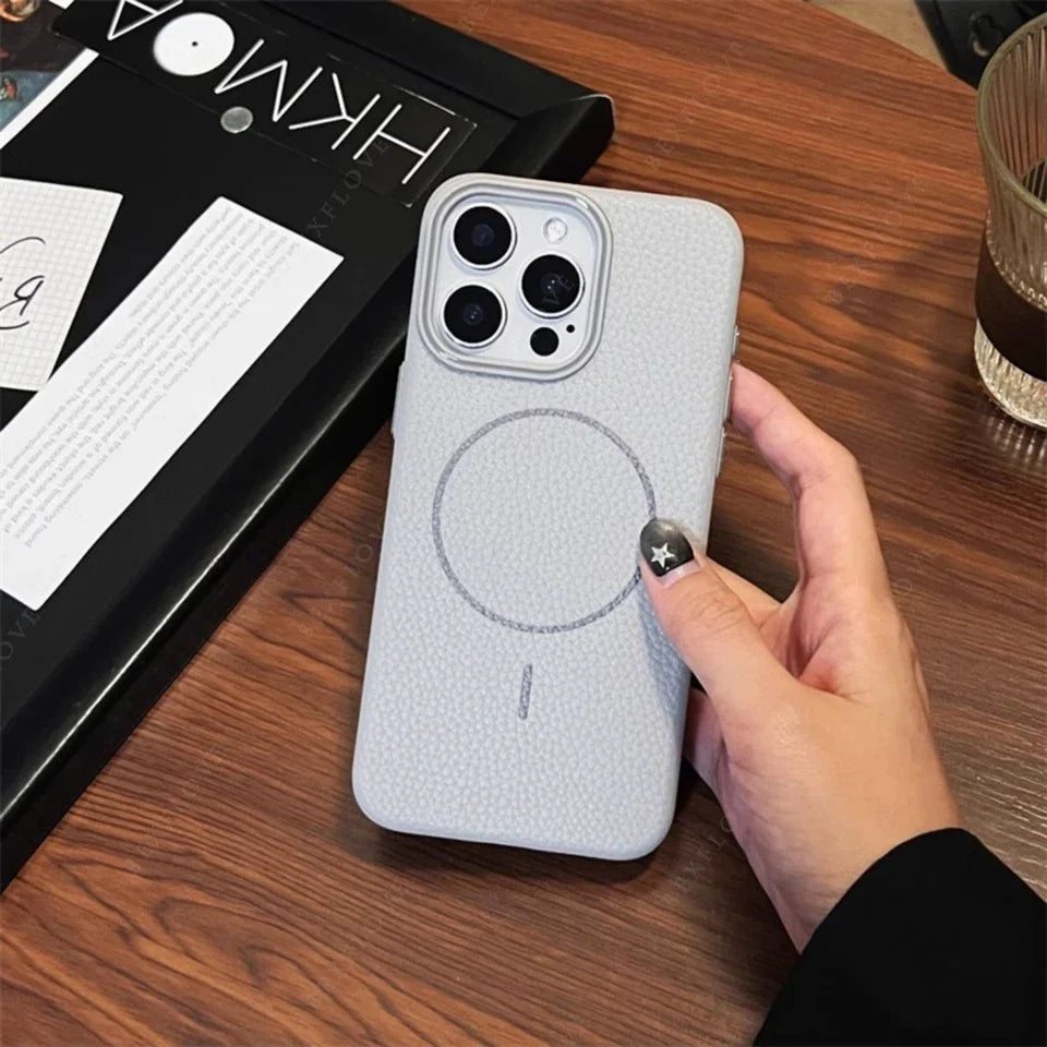 Official MagSafe Leather Texture iPhone Case Cover