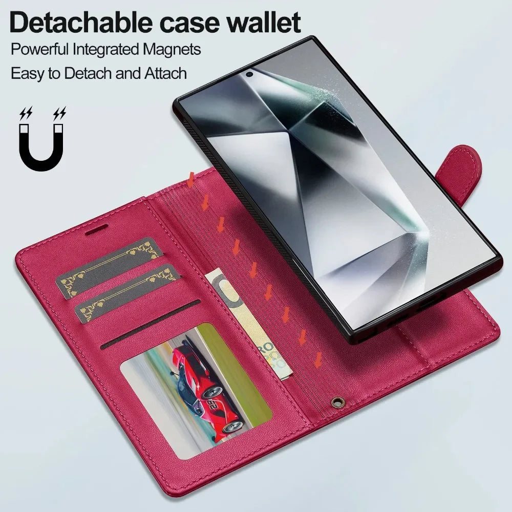 Detachable Wallet Phone Case with Card Holder for Samsung