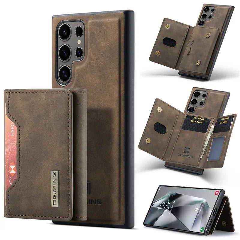 Detachable Wallet Card Holder Phone Case for Samsung Galaxy