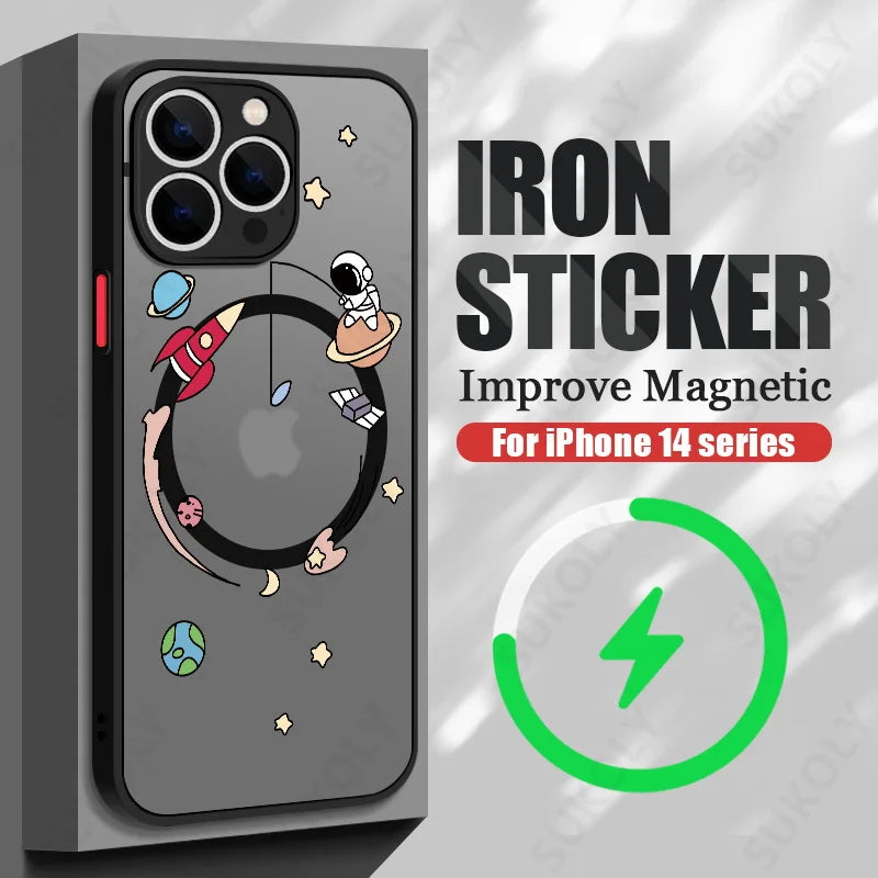 Magnetic Magsafe Moon Astronaut Case for iPhone - CaseifyTrend