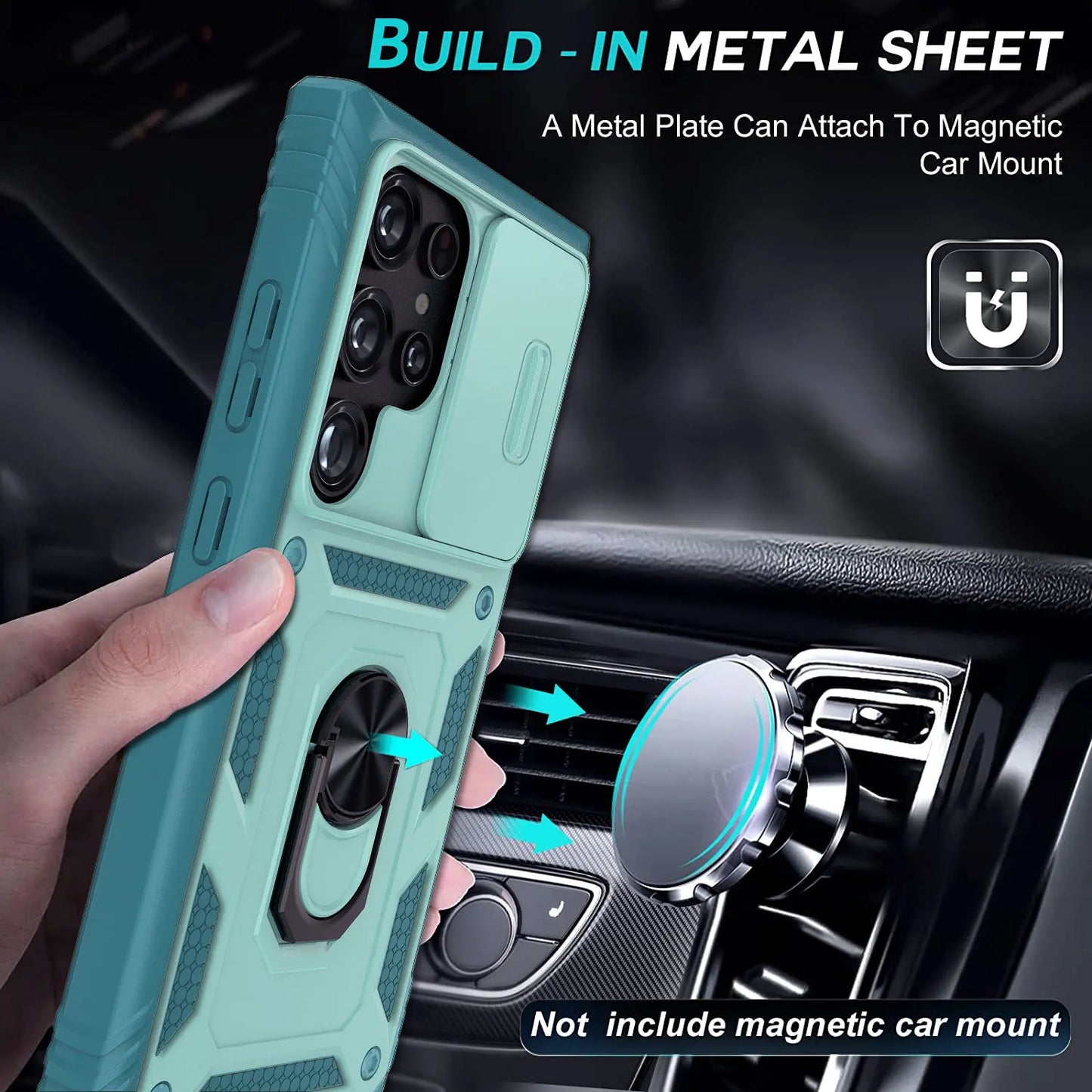 Samsung S22 Ring Kickstand Card Slot Shockproof Case