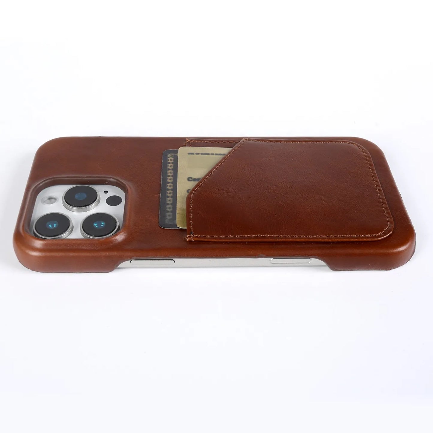 Vintage Genuine Leather iPhone Case with Card Slot Full Cover