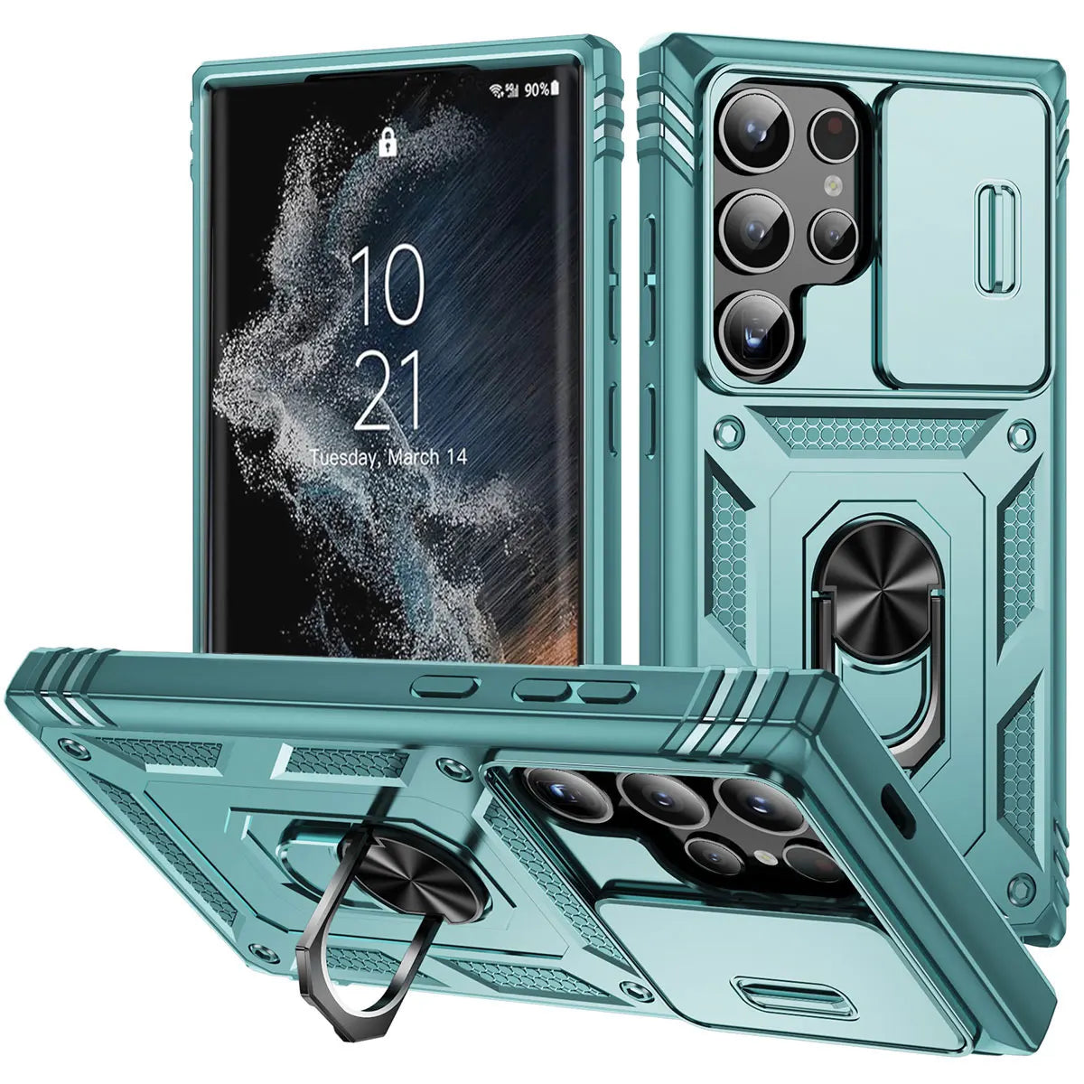 Samsung S22 Ring Kickstand Card Slot Shockproof Case