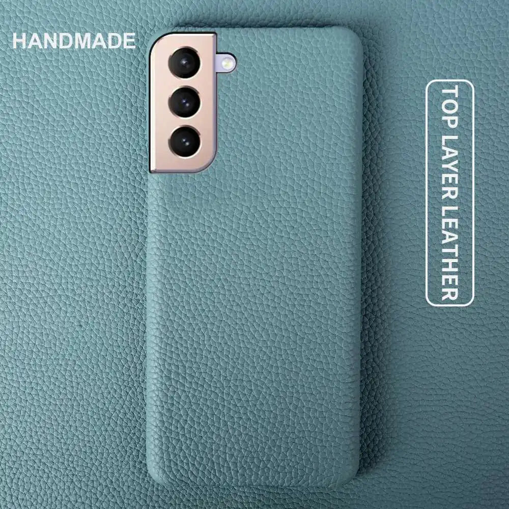 Genuine Leather Litchi Texture Phone Case for Samsung