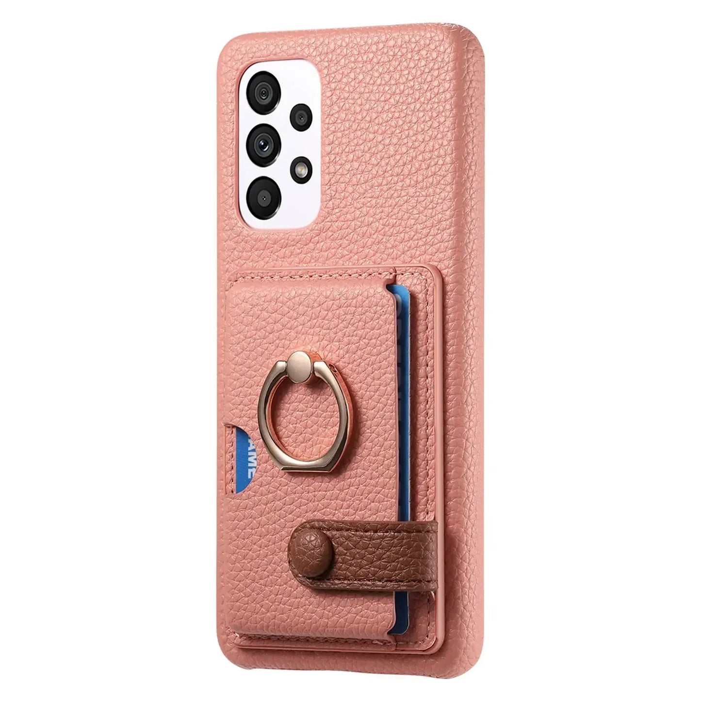 Leather Wallet Phone Case with Ring for Samsung Galaxy Series