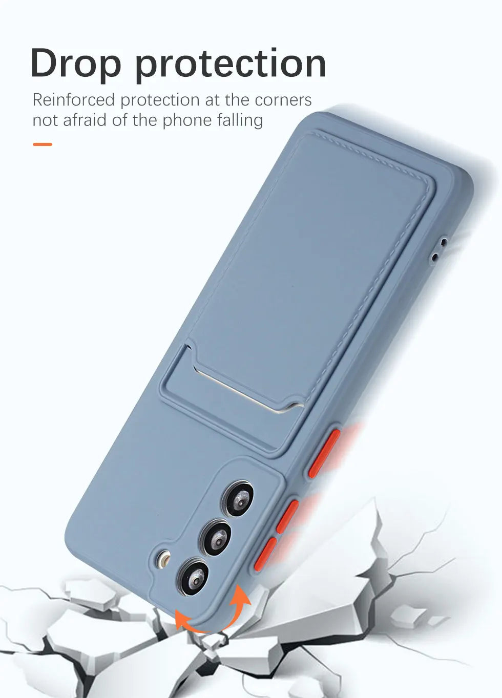 Shockproof Wallet Phone Case with Card Holder for Samsung