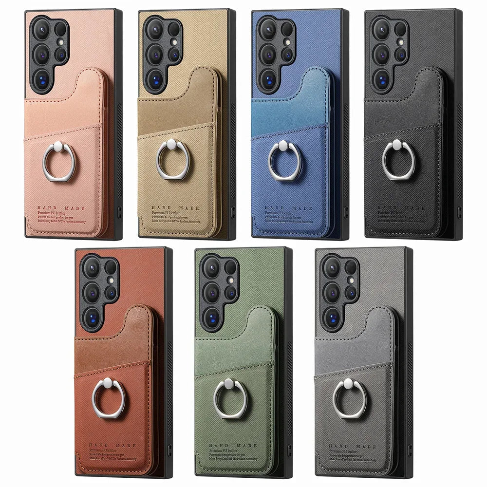 RFID-Blocking Magnetic Wallet Phone Case for Samsung