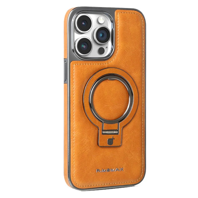 Luxury Leather MagSafe Stand Case for iPhone