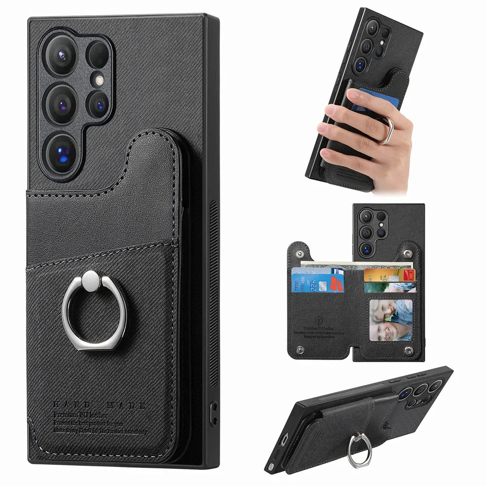 RFID-Blocking Magnetic Wallet Phone Case for Samsung