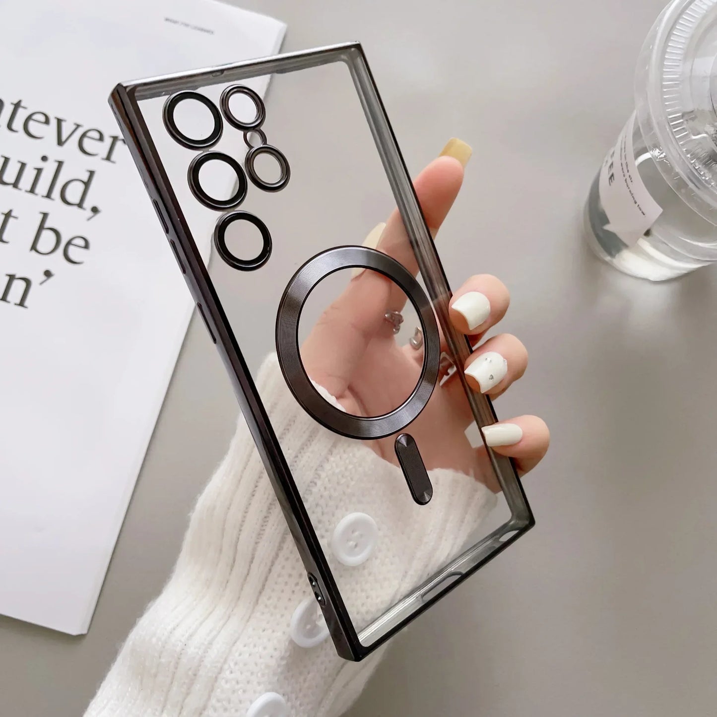 Transparent Plating Magsafe Case for Samsung Galaxy