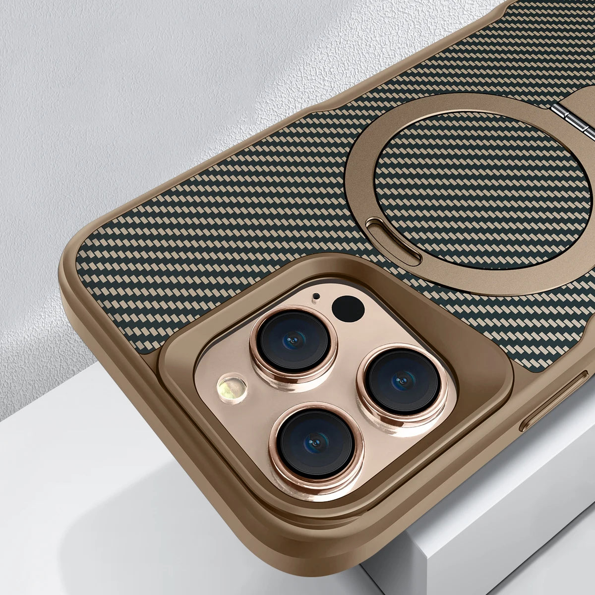 Desert Titanium MagSafe Carbon Armor iPhone Case