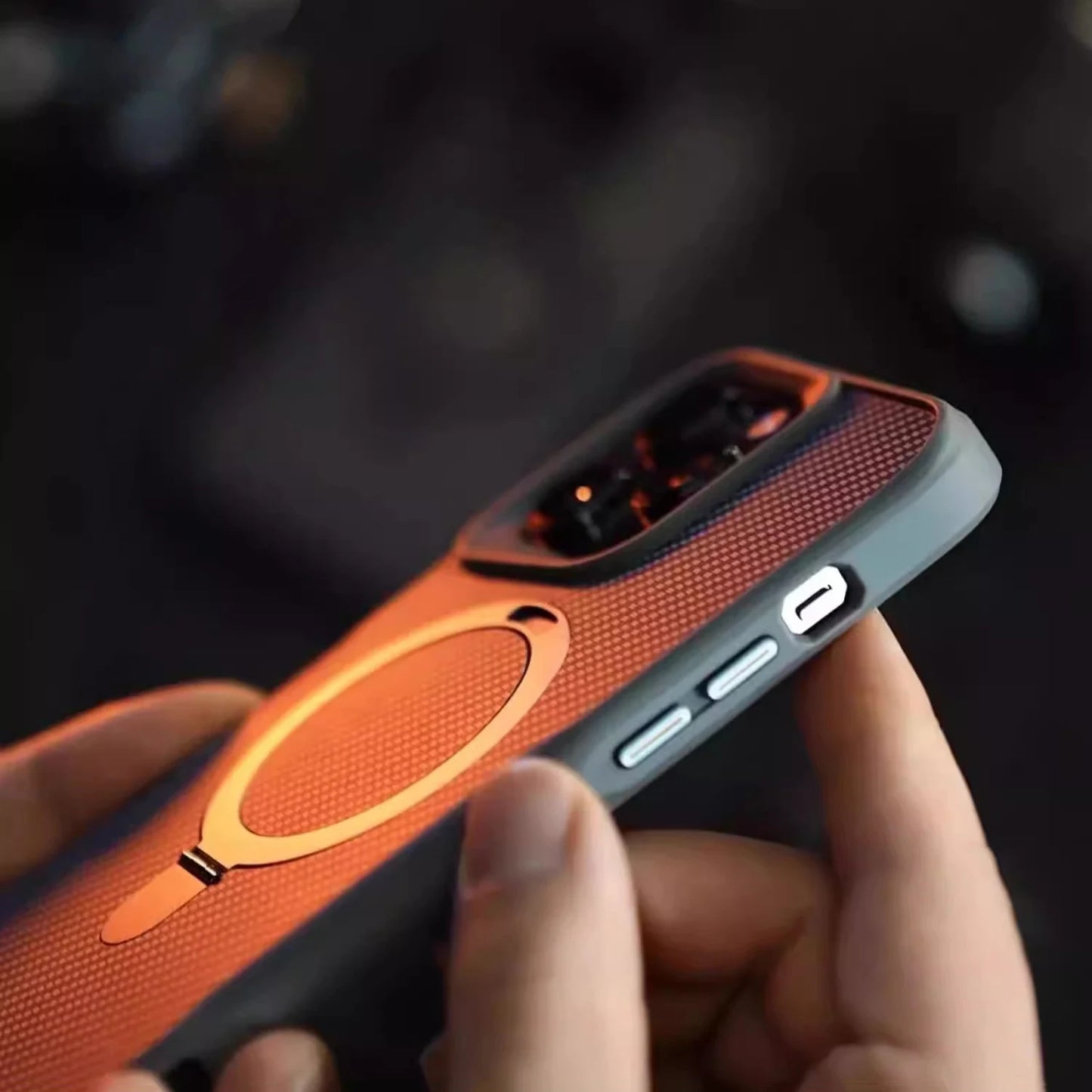 Desert Titanium MagSafe Carbon Armor iPhone Case