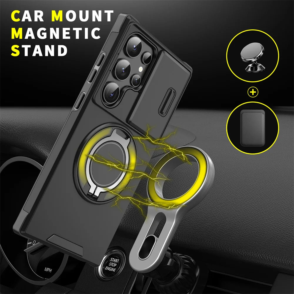Slide Camera Protection Magnetic Stand Case for Samsung - CaseifyTrend