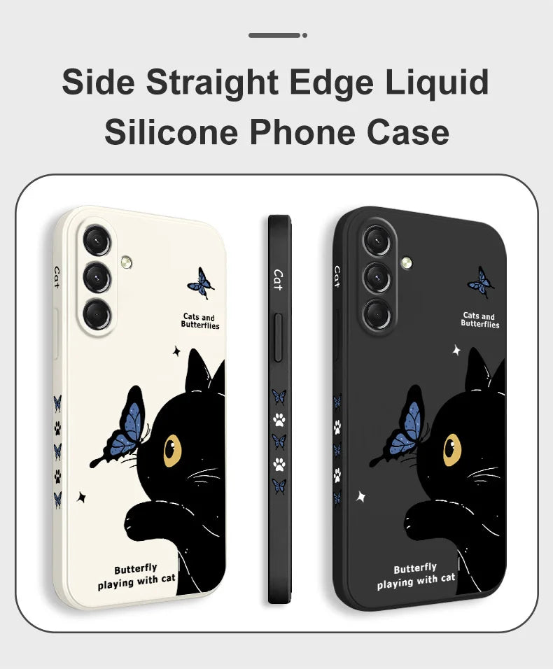 Cute Cat Butterfly Phone Case for Samsung Galaxy