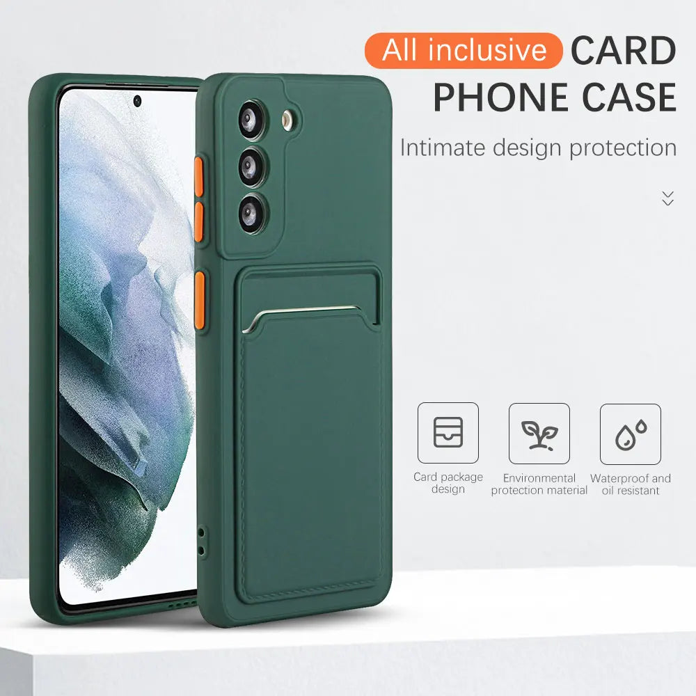Shockproof Wallet Phone Case with Card Holder for Samsung