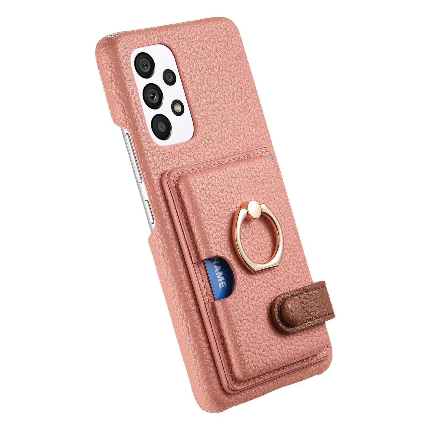 Leather Wallet Phone Case with Ring for Samsung Galaxy Series