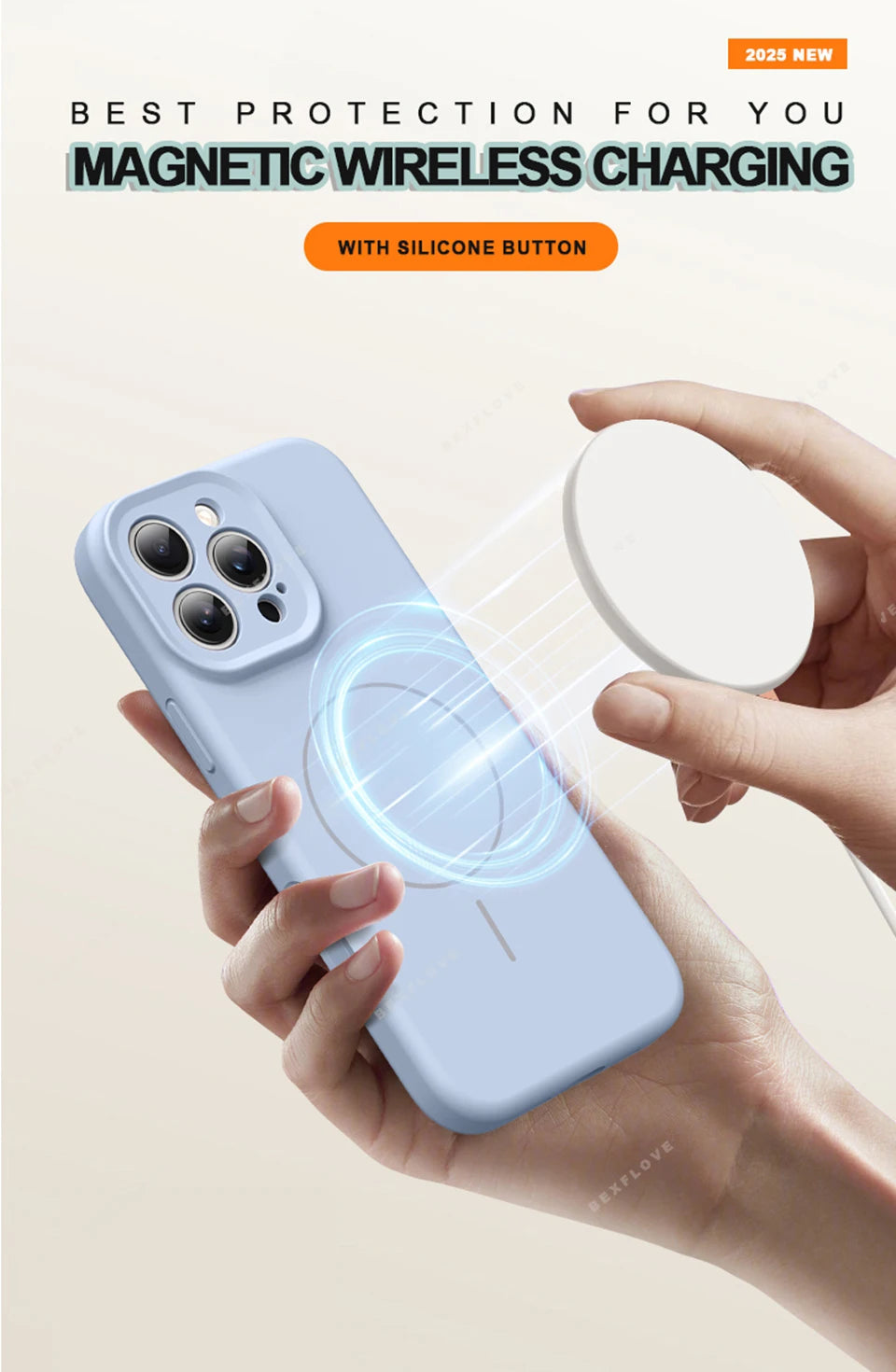 MagSafe Silicone iPhone Case with Adjustable Lanyard Strap