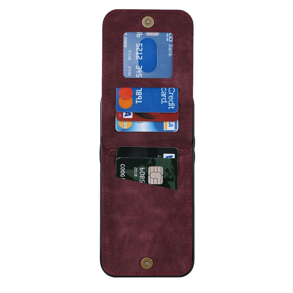 Zipper Wallet Leather Phone Case with Card Holder Kickstand