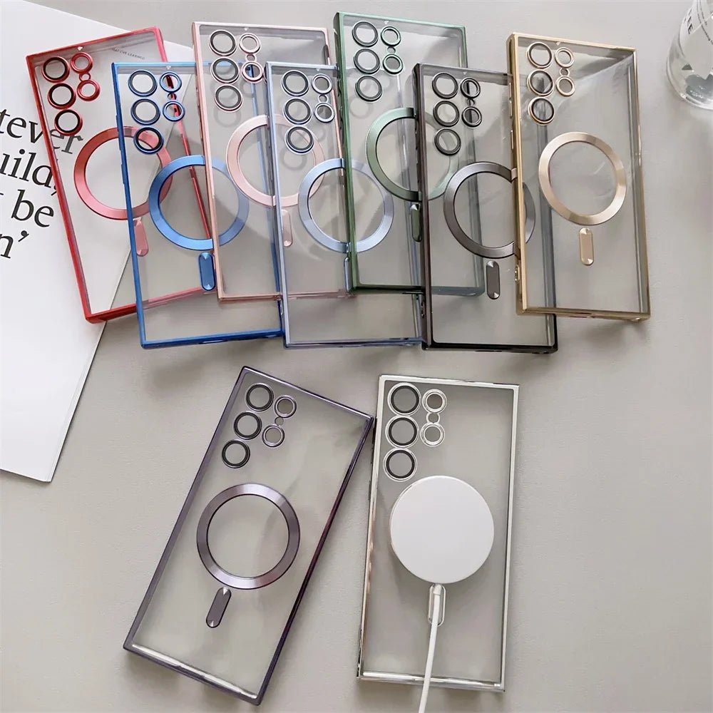 Transparent Plating Magsafe Case for Samsung Galaxy